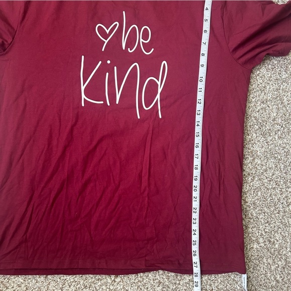 Be Kind Short Sleeve T-Shirt - Red Casual Summer XXL - Picture 6 of 6